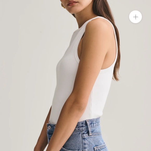 AGOLDE Rib High Neck Tank in White - Picture 3 of 9